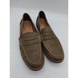 SPERRY TOP-SIDER Women's Seaport Penny Olive Green Leather Loafer  Sz 10